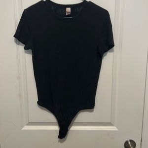 Victoria secret short sleeve black bodysuit.